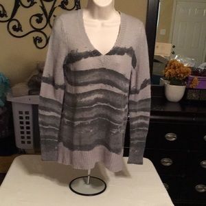 Simply Vera gray sweater sheer lining inback medium size .